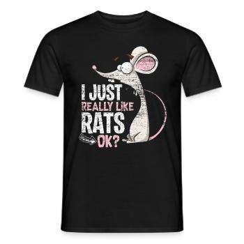Ratte Liebe - Männer T-Shirt - Schwarz - Vorne - AI Model Male 178 light (178cm)