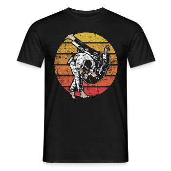 Judo retro - Men's T-Shirt - black - Front - AI Model Male 178 light (178cm)