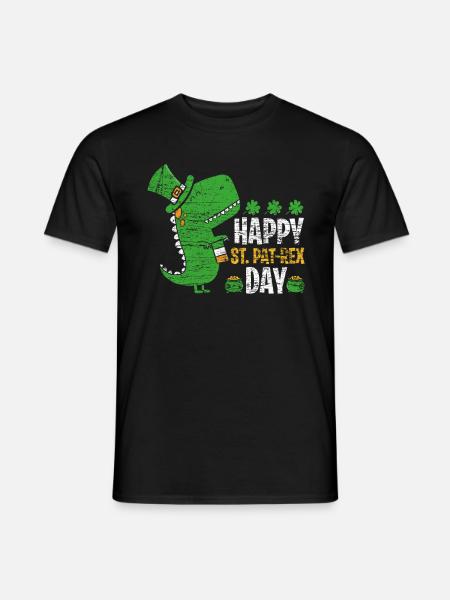 St. Patrick's Day T-Rex - Men's T-Shirt - black