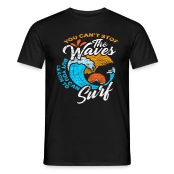 Surfen Wellen - Männer T-Shirt - Schwarz - Vorne - AI Model Male 178 light (178cm)