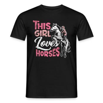 Les chevaux adorent - T-shirt homme - noir - Devant - AI Model Male 178 light (178cm)