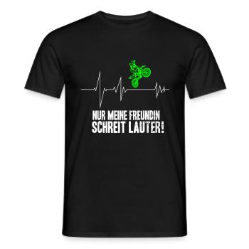 Motocross Herzschlag Enduro Bike Biker Motorrad - Männer T-Shirt - Schwarz - Vorne - AI Model Male 178 light (178cm)
