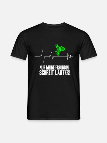 Motocross Herzschlag Enduro Bike Biker Motorrad - Männer T-Shirt - Schwarz