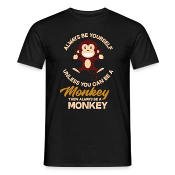 Affe Lieblingstier - Männer T-Shirt - Schwarz - Vorne - AI Model Male 178 light (178cm)