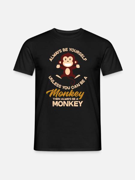 Monkey favorite animal - Men's T-Shirt - black