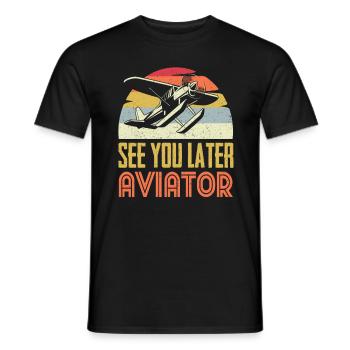Pilot aviation - Men's T-Shirt - black - Front - AI Model Male 178 light (178cm)