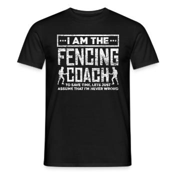 Fechten Trainier - Männer T-Shirt - Schwarz - Vorne - AI Model Male 178 light (178cm)