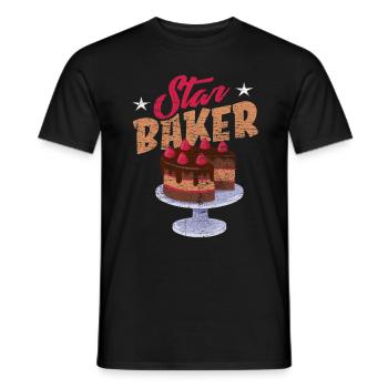 Backen Bäcker - Männer T-Shirt - Schwarz - Vorne - AI Model Male 178 light (178cm)