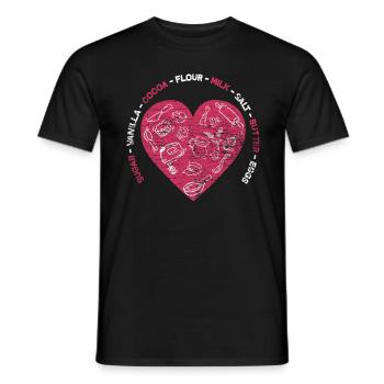 Backen Herz - Männer T-Shirt - Schwarz - Vorne - AI Model Male 178 light (178cm)