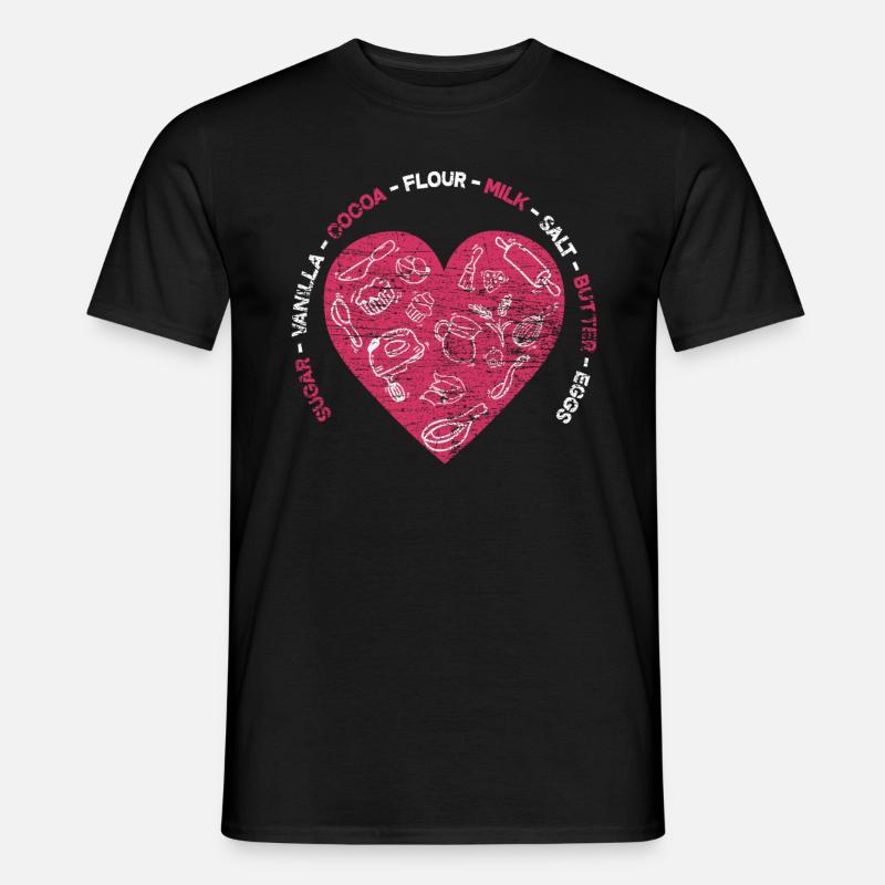 Backen Herz - Männer T-Shirt - Schwarz