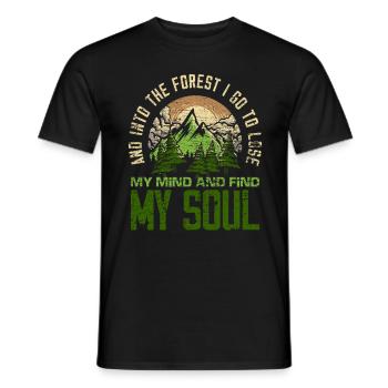 Randonnée esprit forêt - T-shirt homme - noir - Devant - AI Model Male 178 light (178cm)