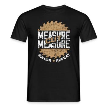 Charpentier, mesurer, jurer - T-shirt homme - noir - Devant - AI Model Male 178 light (178cm)