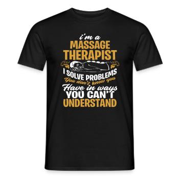 Massagetherapeut massieren - Männer T-Shirt - Schwarz - Vorne - AI Model Male 178 light (178cm)