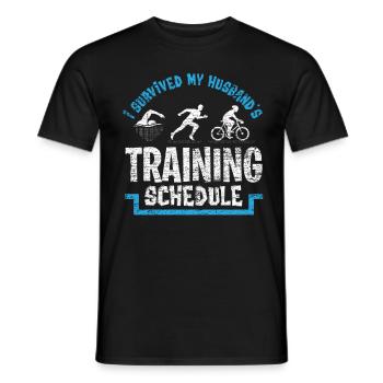 Triathlon Ehemann - Männer T-Shirt - Schwarz - Vorne - AI Model Male 178 light (178cm)