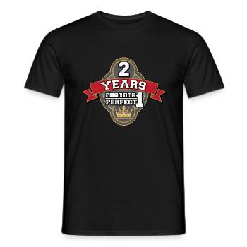 2 years with the perfect counterpart! - Men's T-Shirt - black - Front - AI Model Male 178 light (178cm)