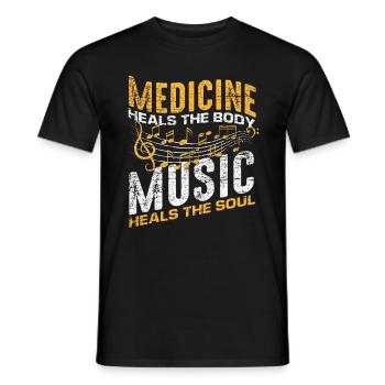 Médecine musicale - T-shirt homme - noir - Devant - AI Model Male 178 light (178cm)