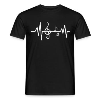 Musique ECG Ligne de cœur Idée cadeau - T-shirt homme - noir - Devant - AI Model Male 178 light (178cm)