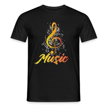 music - Men's T-Shirt - black - Front - AI Model Male 178 light (178cm)