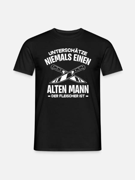Fleischer Alter Mann - Männer T-Shirt - Schwarz