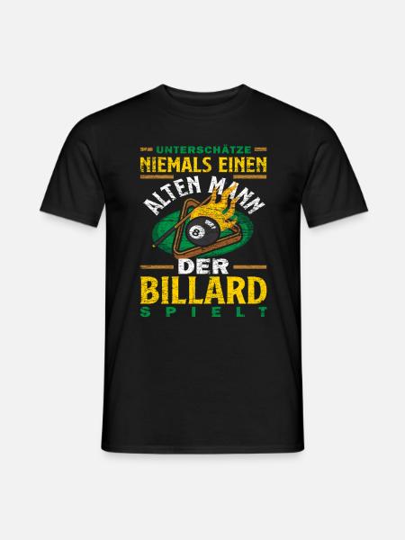 Billard Alter Mann - Männer T-Shirt - Schwarz