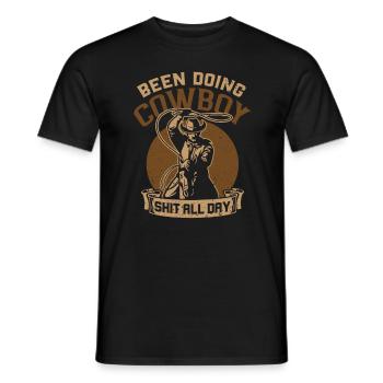 Cowboy Lasso Roping - Men's T-Shirt - black - Front - AI Model Male 178 light (178cm)