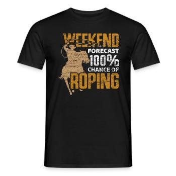 Cowboy Roping - Männer T-Shirt - Schwarz - Vorne - AI Model Male 178 light (178cm)