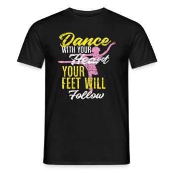 Ballett Herz - Männer T-Shirt - Schwarz - Vorne - AI Model Male 178 light (178cm)