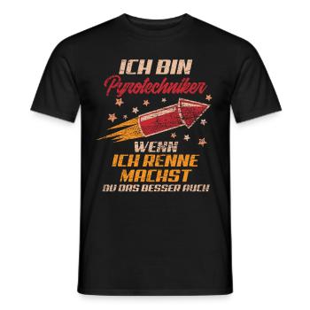 Pyrotechniker Rennen - Männer T-Shirt - Schwarz - Vorne - AI Model Male 178 light (178cm)