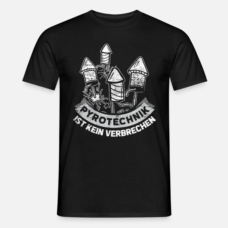 Pyrotechnik Verbrechen - Männer T-Shirt - Schwarz