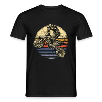 Motocross rétro - T-shirt homme - noir - Devant - AI Model Male 178 light (178cm)