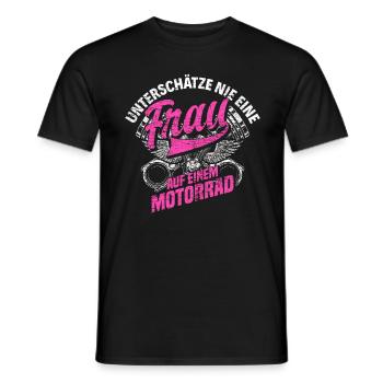 Motorrad Frau - Männer T-Shirt - Schwarz - Vorne - AI Model Male 178 light (178cm)