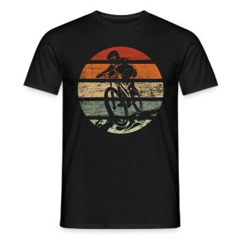Bicycle retro - Men's T-Shirt - black - Front - AI Model Male 178 light (178cm)