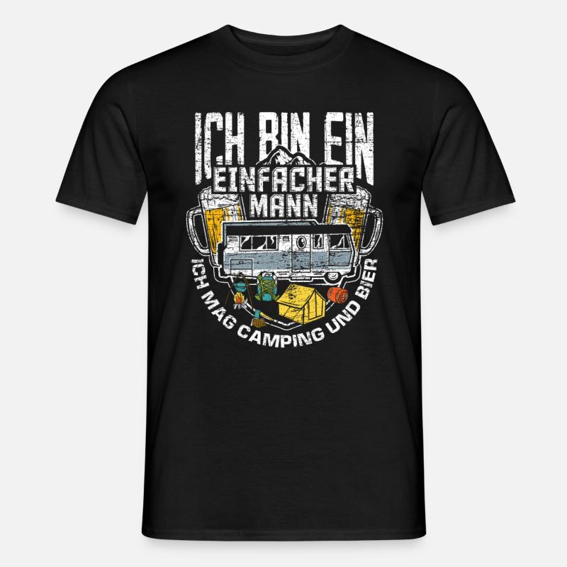 Camping Alter Mann - Männer T-Shirt - Schwarz