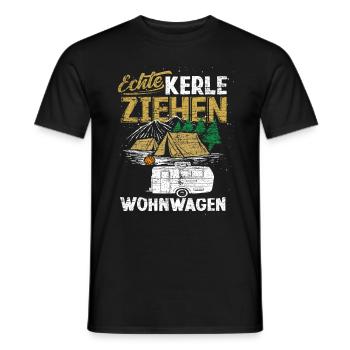 Camping Wohnwagen - Männer T-Shirt - Schwarz - Vorne - AI Model Male 178 light (178cm)