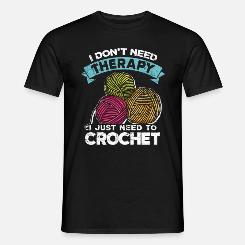 Crochet wool thread relaxation - Men's T-Shirt - black