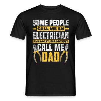 Elektriker Papa - Männer T-Shirt - Schwarz - Vorne - AI Model Male 178 light (178cm)