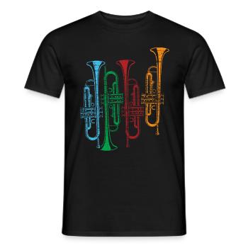Instrument rétro trompette - T-shirt homme - noir - Devant - AI Model Male 178 light (178cm)