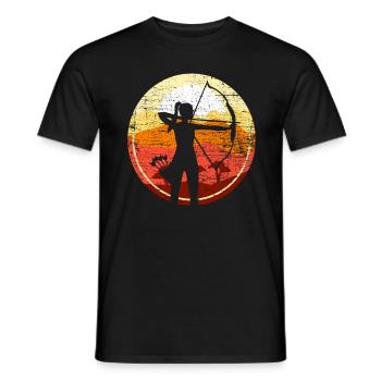 Archery retro - Men's T-Shirt - black - Front - AI Model Male 178 light (178cm)