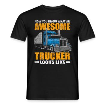 Chauffeur de camion camionneur - T-shirt homme - noir - Devant - AI Model Male 178 light (178cm)