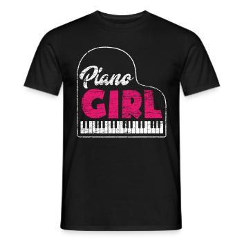 Piano fille - T-shirt homme - noir - Devant - AI Model Male 178 light (178cm)