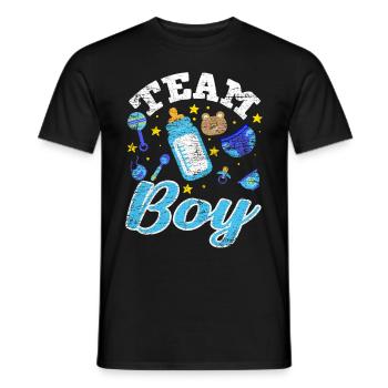 Équipe Boy Gender Reveal Baby Party - T-shirt homme - noir - Devant - AI Model Male 178 light (178cm)
