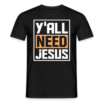 Jesus Christen - Männer T-Shirt - Schwarz - Vorne - AI Model Male 178 light (178cm)