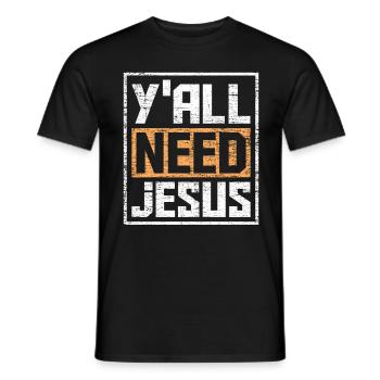 Jesus - Männer T-Shirt - Schwarz - Vorne - AI Model Male 178 light (178cm)