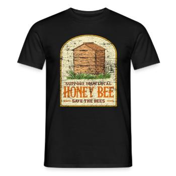 Bee environmental protection - Men's T-Shirt - black - Front - AI Model Male 178 light (178cm)