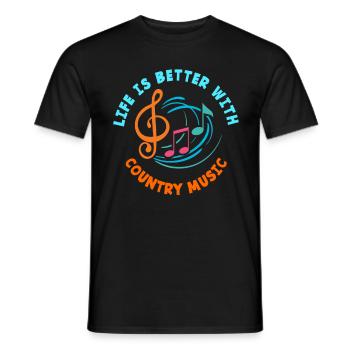 La vie est meilleure avec la musique country - T-shirt homme - noir - Devant - AI Model Male 178 light (178cm)