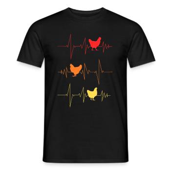 Poulets battements de coeur ferme poule agriculteur - T-shirt homme - noir - Devant - AI Model Male 178 light (178cm)