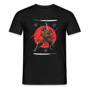 Cooles Japanisches Samurai-Krieger Design - Männer T-Shirt - Schwarz - Vorne - AI Model Male 178 light (178cm)