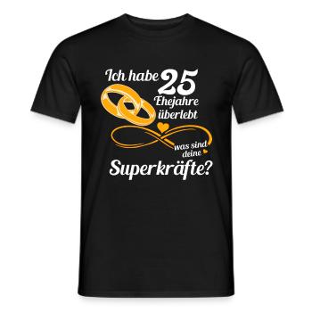 25 Jahre Ehe Überlebt Ehepaare Silberhochzeit - Männer T-Shirt - Schwarz - Vorne - AI Model Male 178 light (178cm)