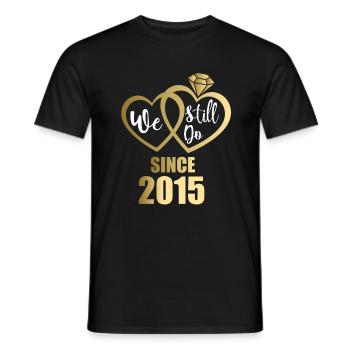 2015 Married couples 6th wedding anniversary - Men's T-Shirt - black - Front - AI Model Male 178 light (178cm)