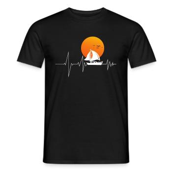 Sailing Herschlag sailboat sailing ship sailors - Men's T-Shirt - black - Front - AI Model Male 178 light (178cm)